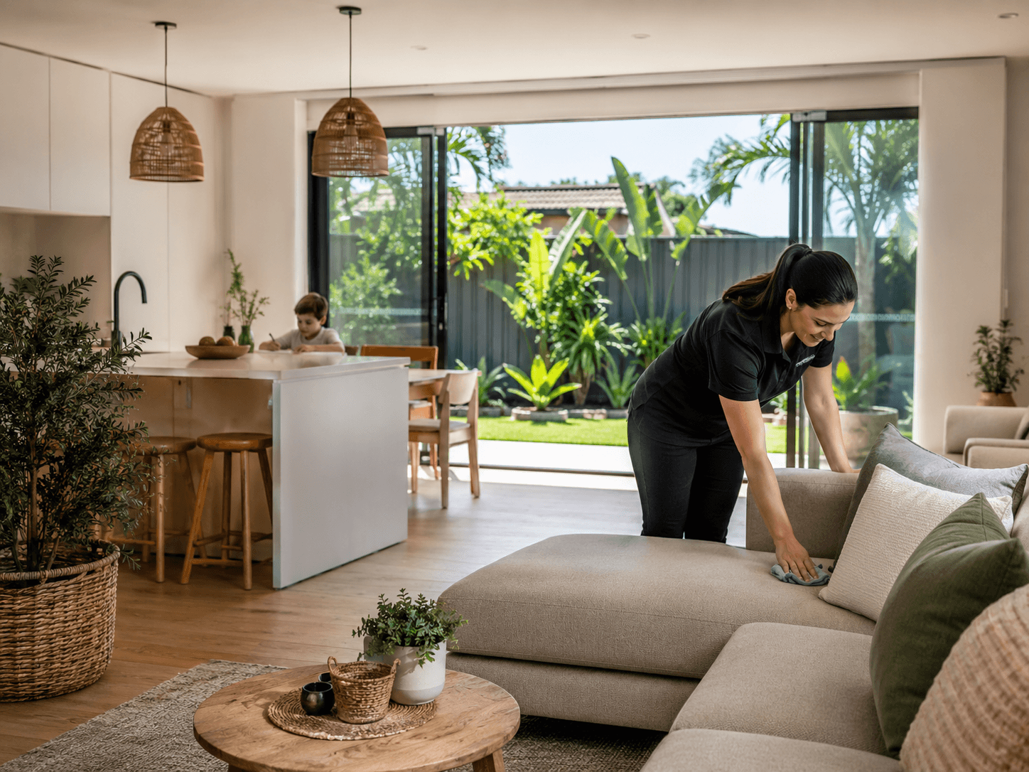 Tangora cleaner refreshing a styled home living area